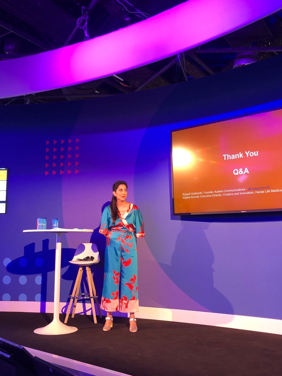 To wrap things up for The Power of the Spoken Word panel today @ZuleikaBurnett Executive Director, Creative and Innovation @HLMEDICOM says, “The power of the human, really the spoken word, is about being yourself.” #havascannes #havascafe #Canneslions