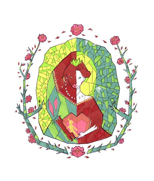 ElliottBlackwe3's tweet photo. In Yudi Chin's fairy tale illustrations, genders are flipped so that it's Cinderfella, Beau (instead of Belle), and Rapunzel has to let down his beard. https://t.co/f1AVvkky6I