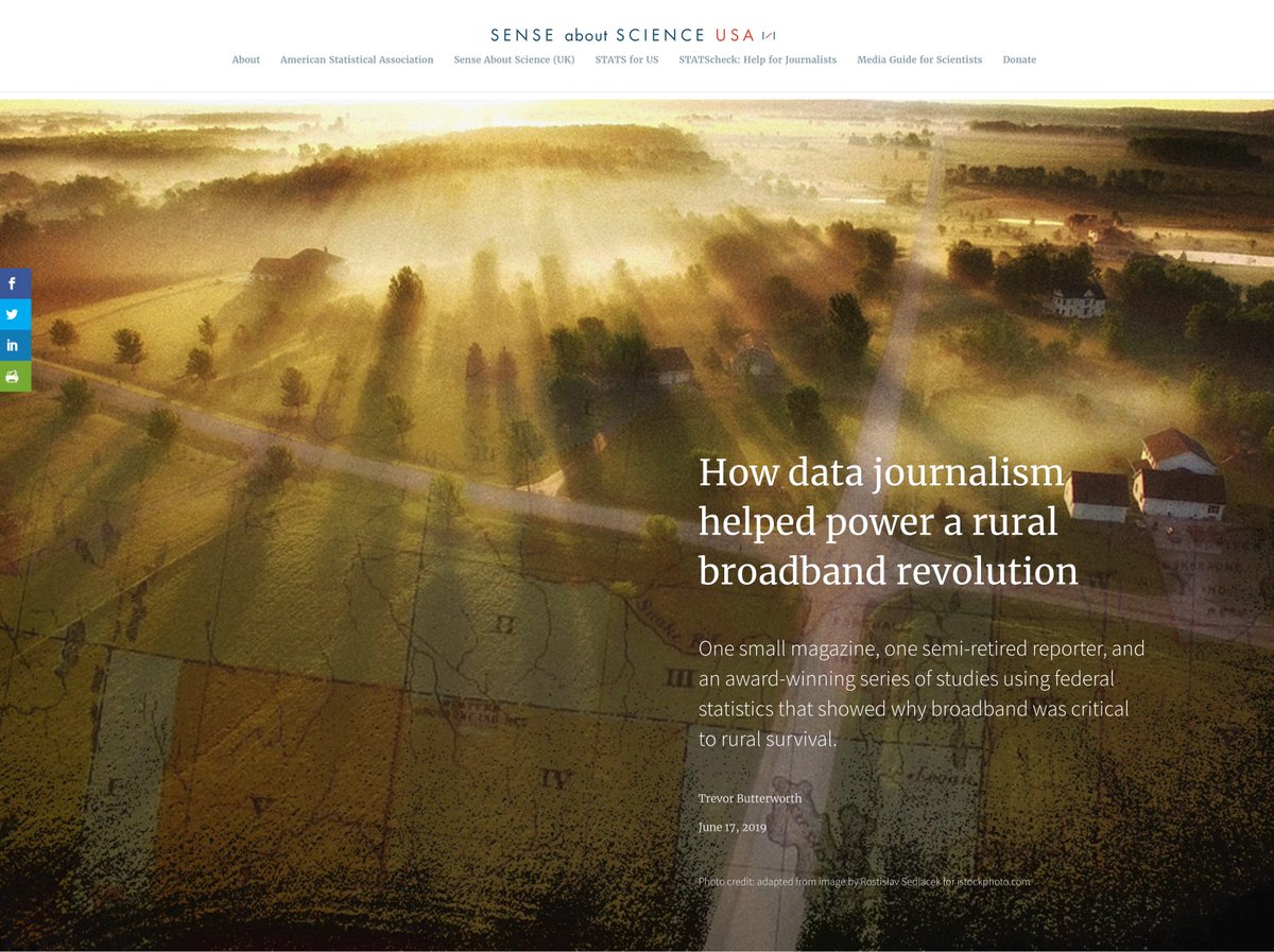 SenseScienceUSA's tweet photo. We have a new STATS for US article up! How a small magazine used federal data to change minds about the value of rural broadband

https://t.co/71kBCDVWX9 #broadband #ruralcommunities #ruralbroadband #federalstatistics #countonstats https://t.co/j6Ebwvp5kf