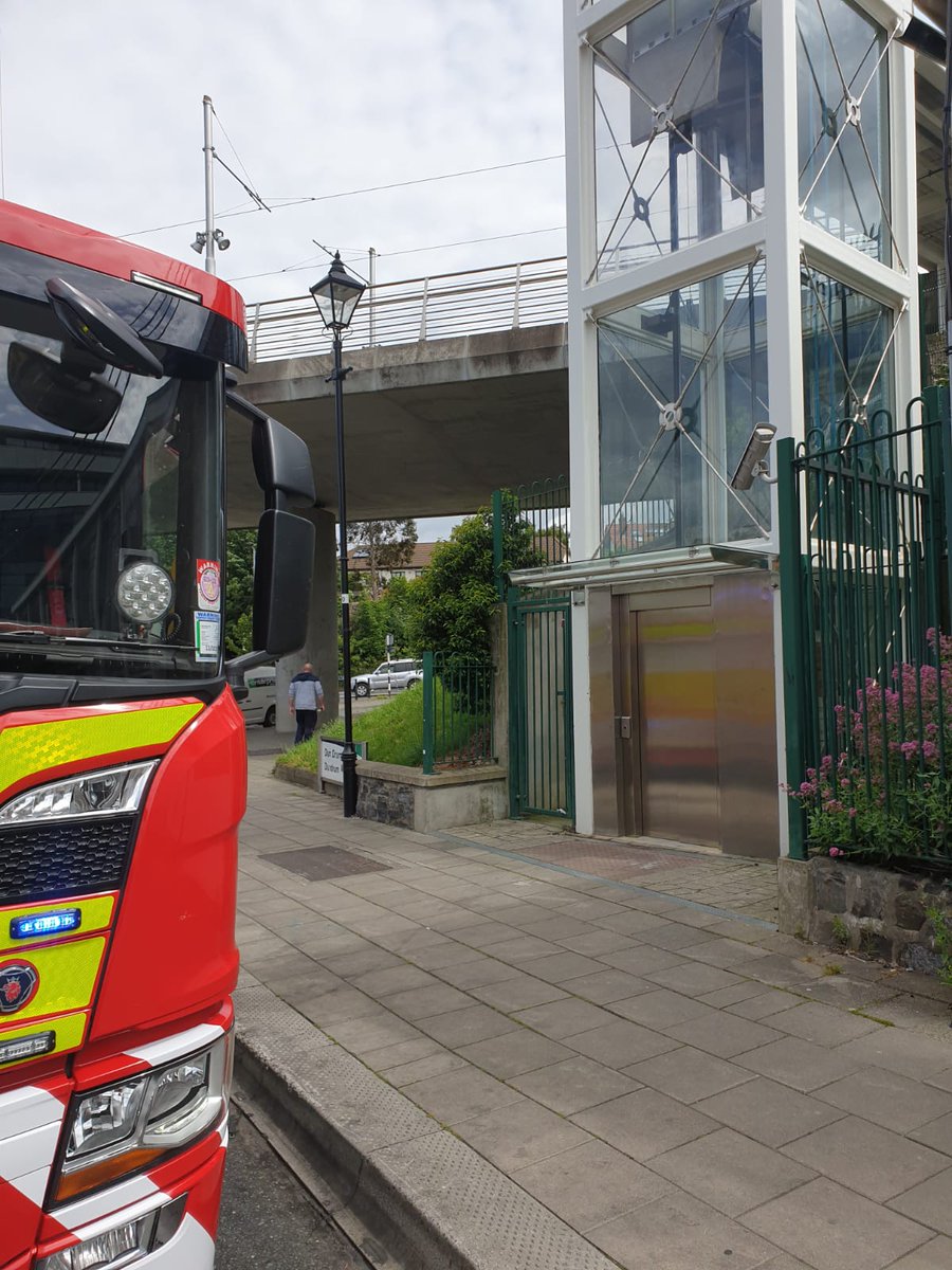 DubFireBrigade's tweet photo. Firefighters from Rathfarnham Fire Station have freed a person trapped in the lift of Dundrum LUAS stop. https://t.co/5wSXohDWSP