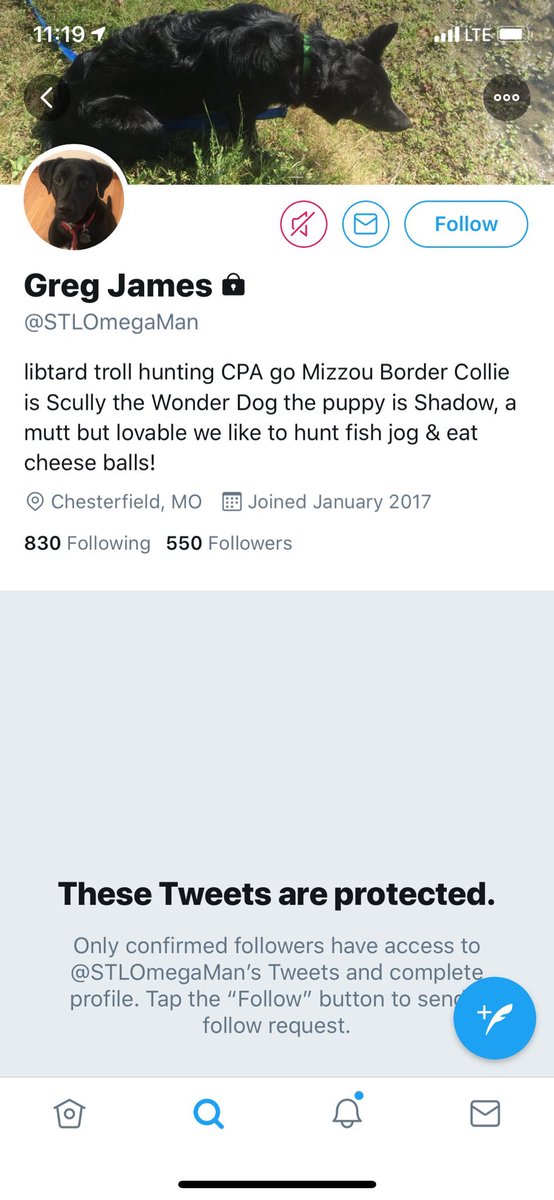 SpeakerTimJones's tweet photo. #TeamJones - check this out. 
After strutting around like a peacock, calling himself an “Alpha”, assaulting &amp; harassing all of us all weekend, crybaby @STLOmegaMan tucks his tail &amp; takes his toys home.

Yet another leftist liberal Beta Boy vanquished! 

Well done my friends. 😎 https://t.co/SzkZmtwWVG