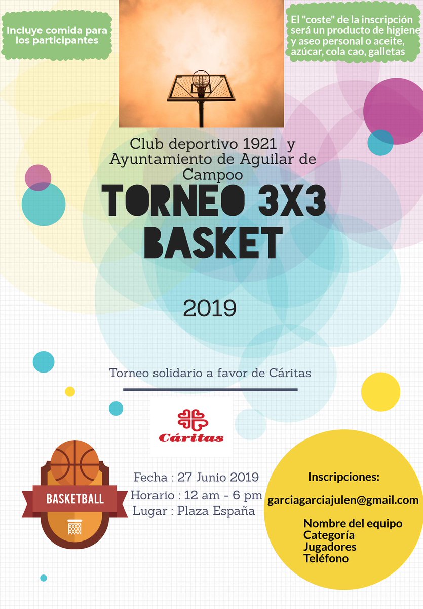 julenggdoc's tweet photo. La asociación deportiva 1921 del @colsangregorio junto con el Ayuntamiento de Aguilar de Campoo organizan el #VTorneoSolidarioBaloncesto3x3 que se celebrará en la Plaza España el próximo 27 de junio. Anímate y participa¡ https://t.co/DyZWW8G7QN