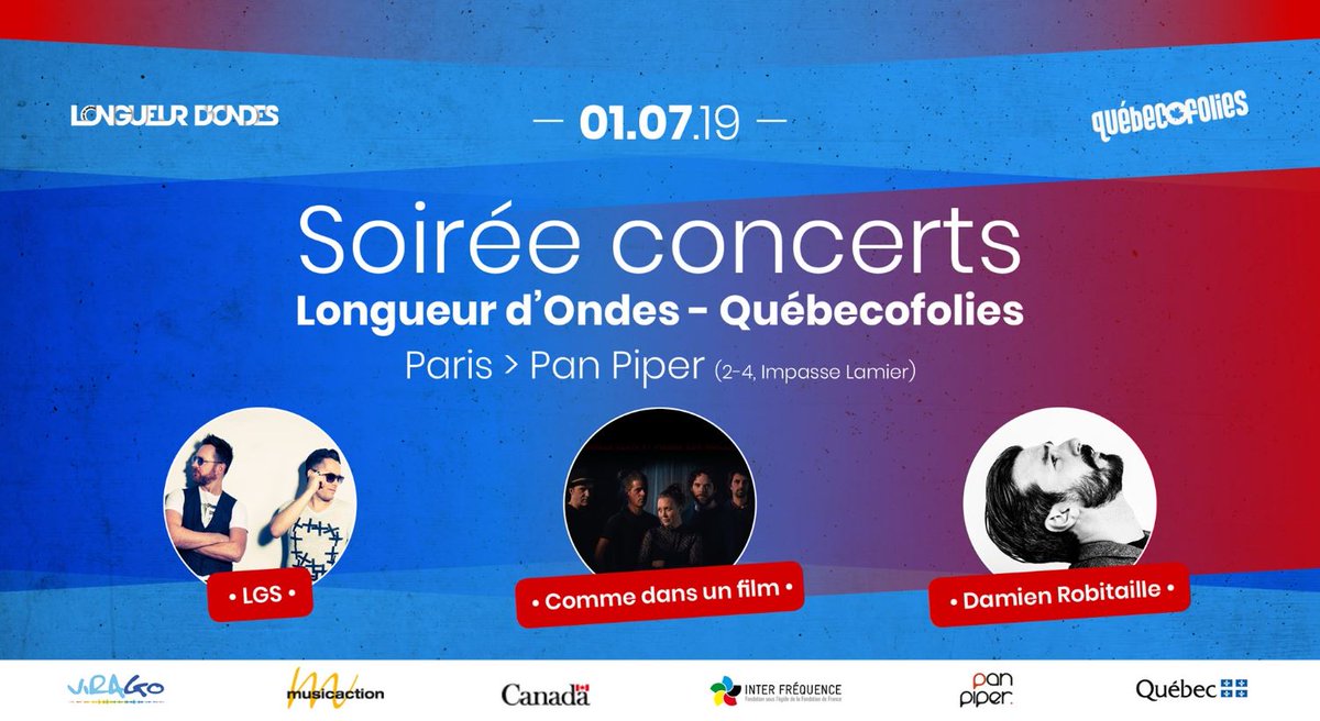 mireille b (@mireillebabin) on Twitter photo Pensez à réserver votre 1er juillet au <a href="/panpiper/">Peter Cohen</a> #Paris pour la soirée #Québecofolies avec <a href="/commedansunfilm/">Comme dans un film</a> <a href="/damienrobi/">Damien Robitaille</a> <a href="/LGS_Band/">LGS(Le Groupe SWING)</a> 🎶 #musique #francophone #concert #groovy #pop #soul #folk #swing <a href="/LongueurDondes/">Longueur d'Ondes</a> 🎸 bit.ly/2Xg1T1j Pensez à réserver votre 1er juillet au <a href="/panpiper/">Peter Cohen</a> #Paris pour la soirée #Québecofolies avec <a href="/commedansunfilm/">Comme dans un film</a> <a href="/damienrobi/">Damien Robitaille</a> <a href="/LGS_Band/">LGS(Le Groupe SWING)</a> 🎶 #musique #francophone #concert #groovy #pop #soul #folk #swing <a href="/LongueurDondes/">Longueur d'Ondes</a> 🎸 bit.ly/2Xg1T1j