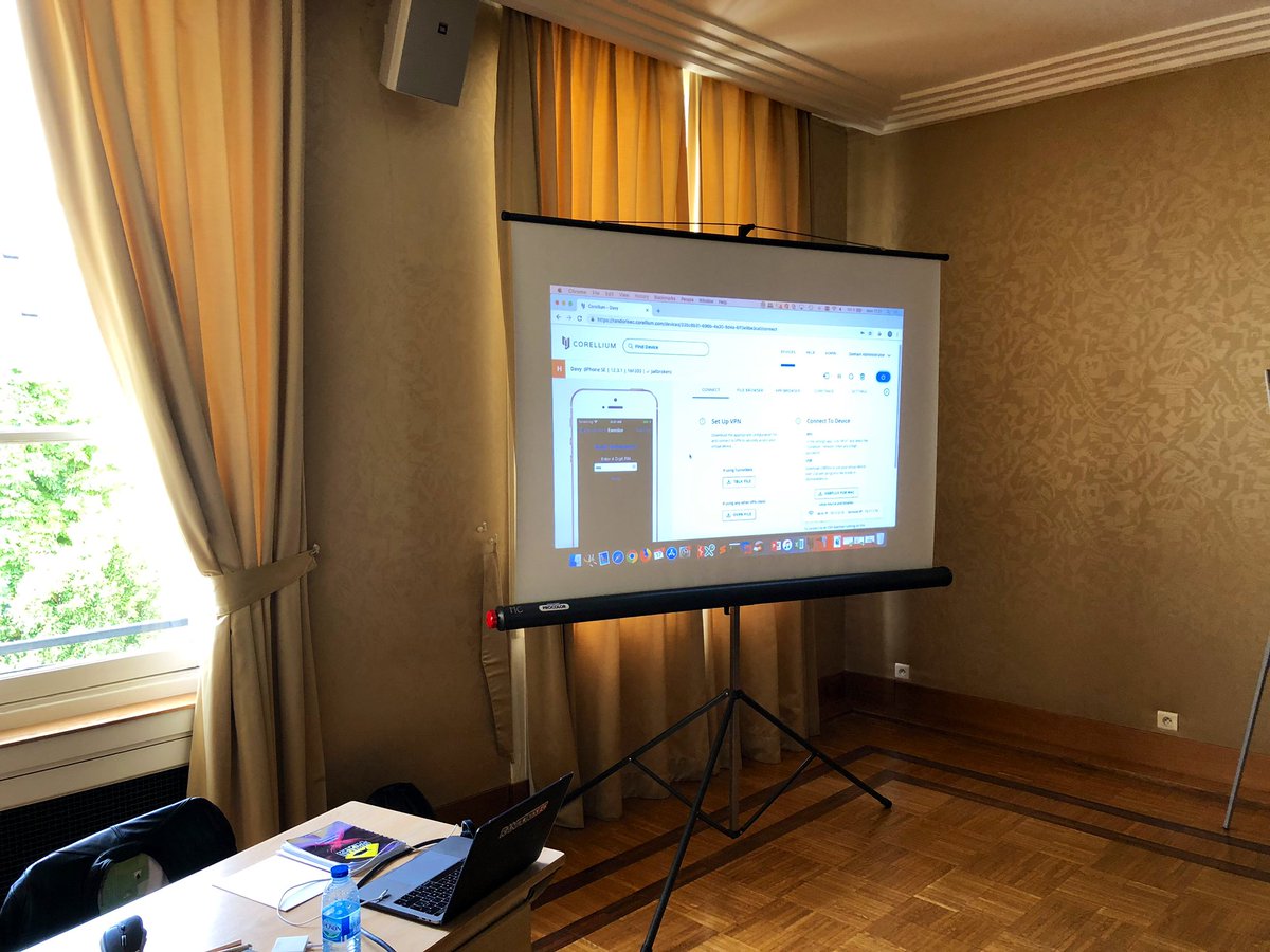 Mobile Hacking with <a href="/CorelliumHQ/">Corellium</a> 
#HIP2019 
Here we’re doing Method Swizzling with <a href="/fridadotre/">Frida</a> against <a href="/OWASPiGoat/">OWASP iGoat</a> to bypass a PIN check.