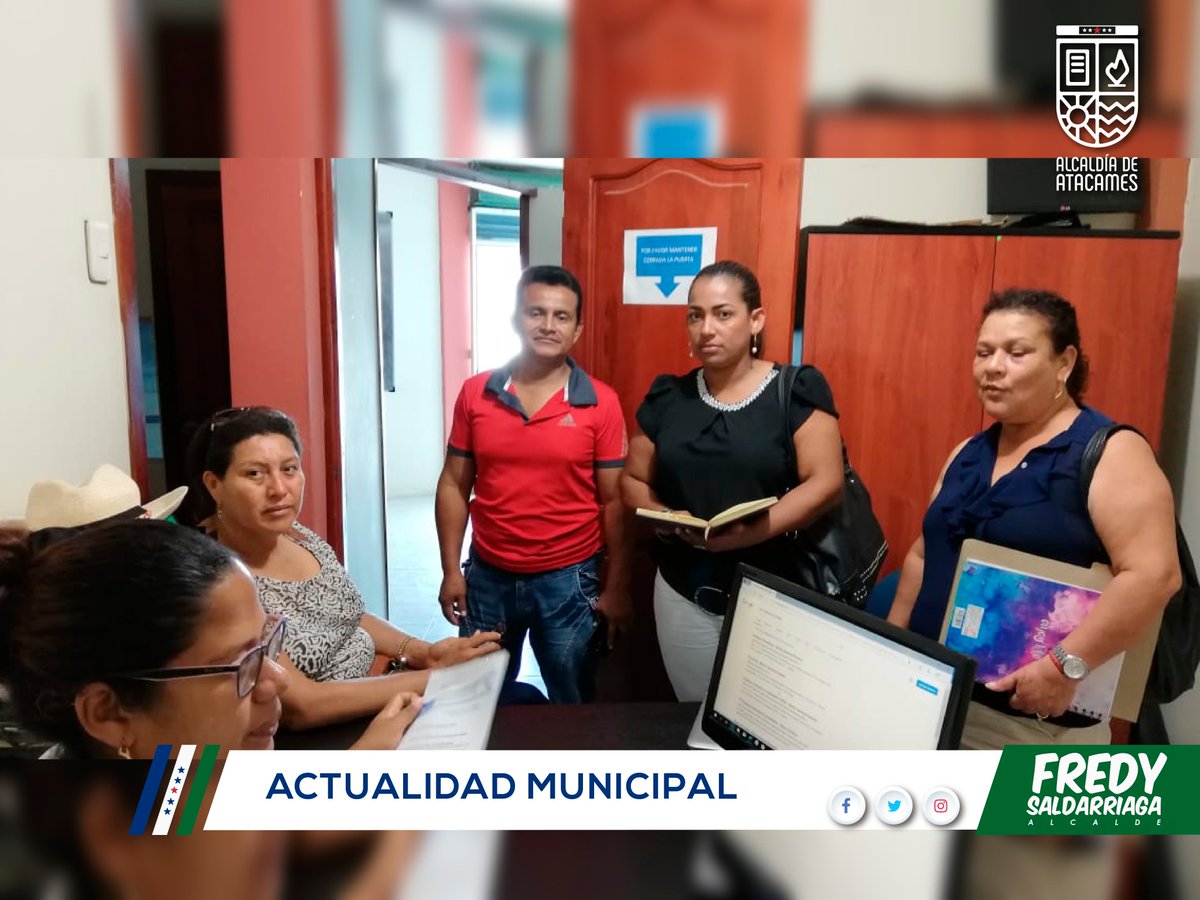 GadAtacames2019's tweet photo. Este lunes el equipo de la Dirección de Participación Ciudadana, recorrió las diferentes juntas Parroquiales del Cantón entregando las invitaciones para la reunión de trabajo donde se hará la conformación del “CONSEJO DE PLANIFICACIÓN CANTONAL DE JUNTAS PARROQUIALES”. https://t.co/vZ8Qb8QSif