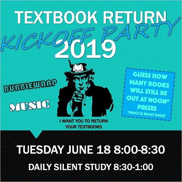 FFCAHSLibrary's tweet photo. Last day of classes! The textbook counter sits at 2672. To help get #BookReturn season off with a bang tomorrow morning we're taking it up a notch! #returnyourbooks #textbookcountdown @ffca_hsc https://t.co/uyKYPHTtFN https://t.co/0EW7qw7VkI