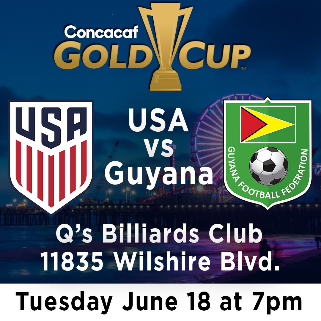 AO_SantaMonica's tweet photo. The US Women are doing us proud! 🇺🇸The US Men need a little help with our support! ⚽️ Come watch their first @GoldCup match TOMORROW Tues July 18, 7pm pt @QsBilliards 11835 Wilshire Blvd. LA, CA 90025 #usmnt @USMNT https://t.co/EpR1tJ3i0A