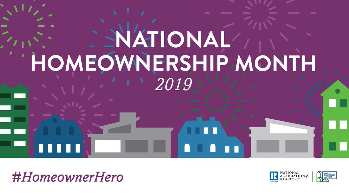 NWRealtors's tweet photo. June is National Homeownership Month! Every day we celebrate #Homeownership and each #HomeownerHero who helps protect the American Dream. https://t.co/B8XHW5SM9V