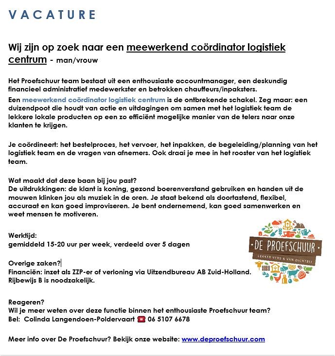 V A C A T U R E  Ben jij een ondernemende coördinator? #doener #lokaalvoedsel <a href="/OPVoornePutten/">OP Voorne-Putten</a> #lekkervers #vandichtbij #boeren #tuinders #Tinte Meer info? Bel <a href="/ColindaLangendo/">Colinda Langendoen</a> Delen? Graag!