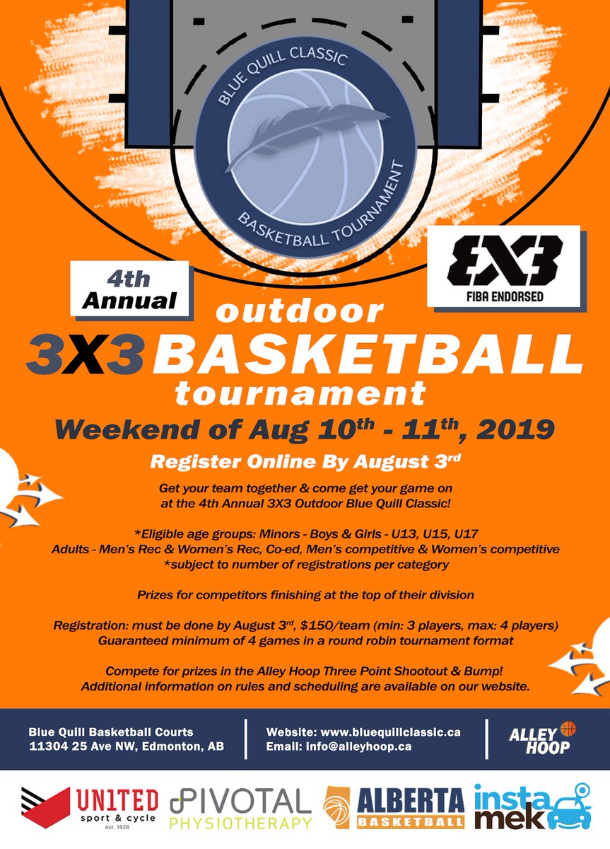 aybc_ca's tweet image. Get your teams registered!  4th Annual outdoor 3x3 Blue Quill Classic #swooshcanada#pr_warriors#northerntrailblazers_bball#@#aybc#@aybc_ca#parklandbasketball#albertayouthbasketball#stormbasketballclub#@outwesthoops#@reddeerbball#@LMBAlethbridge#@RM_Hoops#AdvanceTheGame@titans.yyc