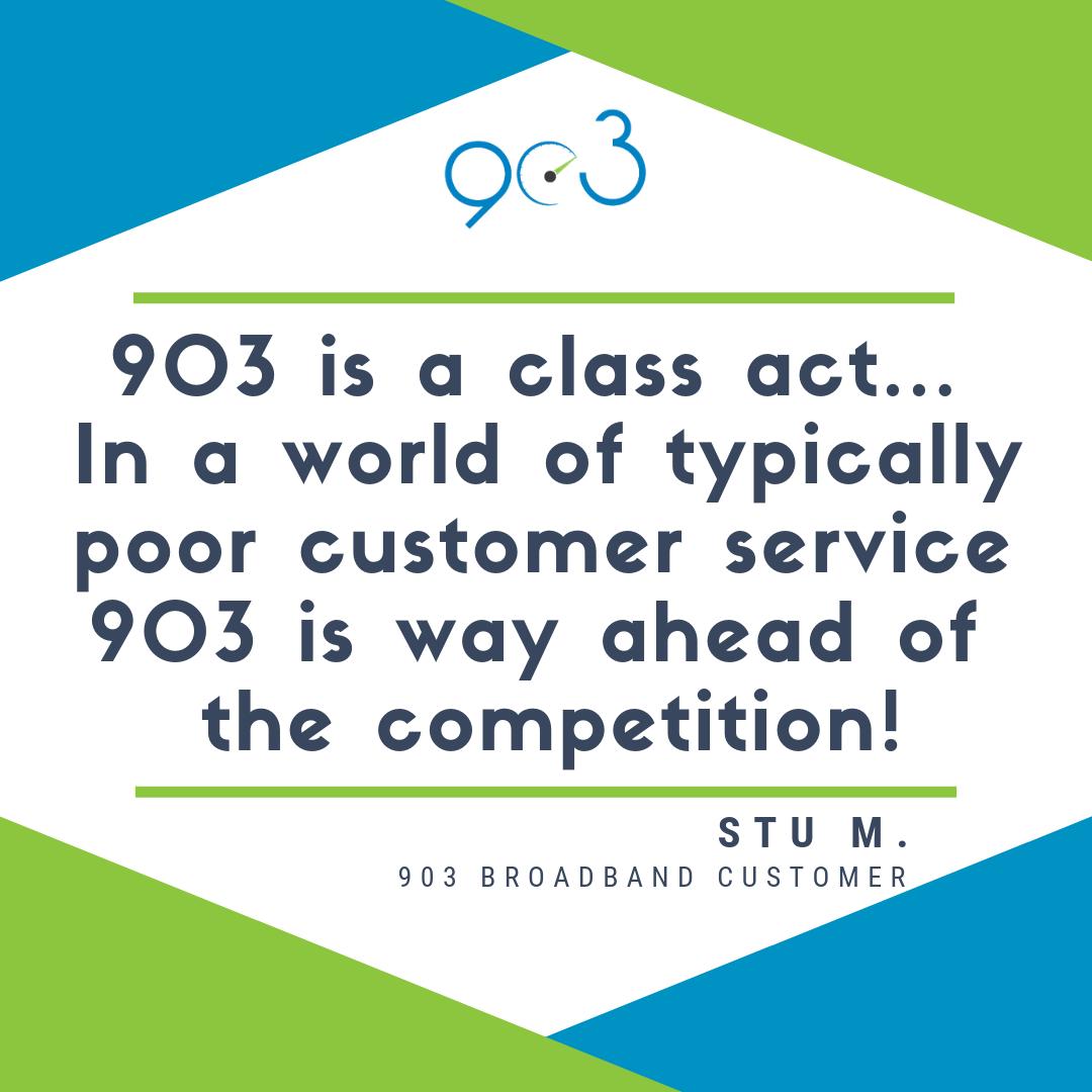 903Broadband's tweet image. Stu, your high praise has made our day! 😊Thank you for choosing our company! 💚💙
#NineOhThreeBB #Localinternet #LocalPeople #CustomerReview #Praise #internet #PositiveReview #CustomerFeedback #CustomerExperience