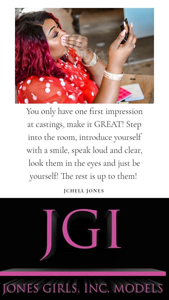 JCHELL73's tweet photo. MODEL TIP MONDAY!!

#JonesGirlsIncModels #JGI 
#castingcall #modelcall #modelmonday #tips #models #modeling #modelcoach  #modelcoordinator #modeldevelopment #modelingschool #professional #women #men #teens #kids https://t.co/pYlvEpj8K1