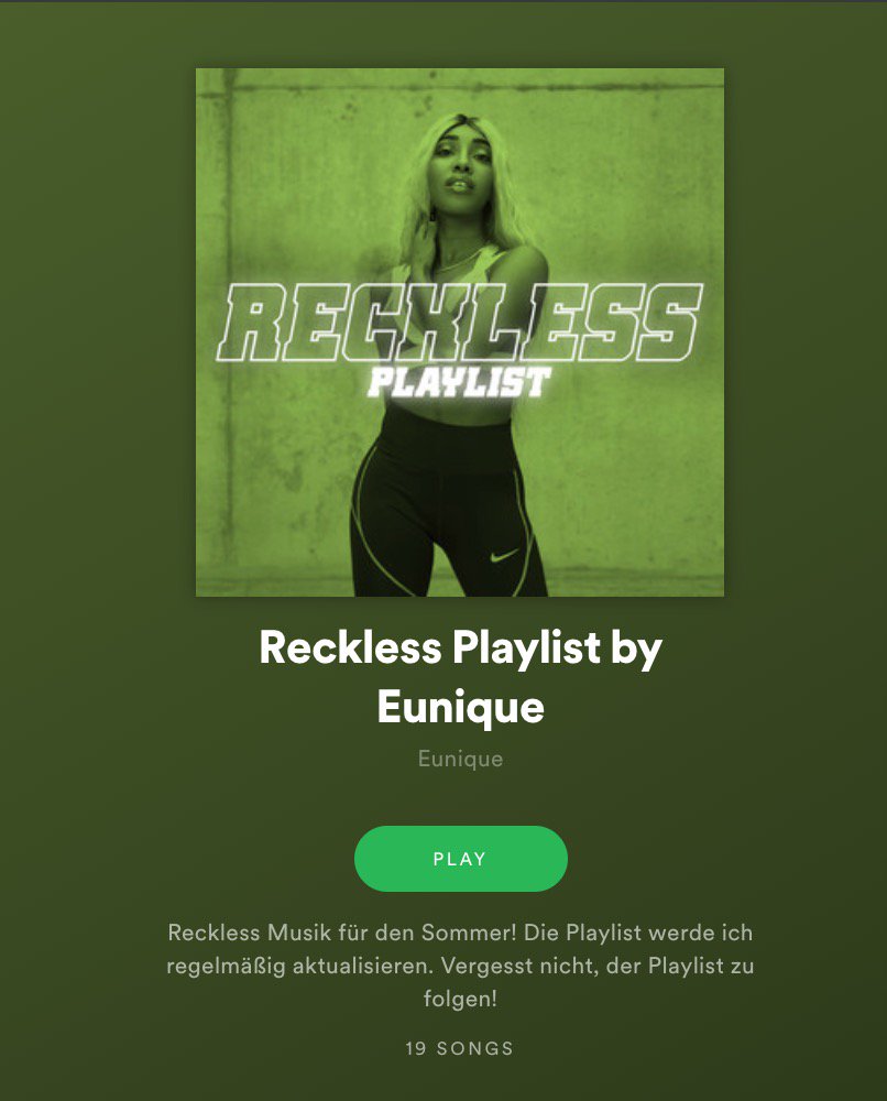 Gebt euch meine RECKLESS PLAYLIST für den Sommer auf Spotify 🎵 open.spotify.com/playlist/6lfUx…