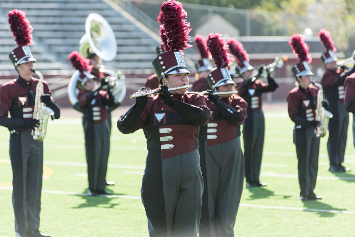 MorningsideEdu's tweet photo. After a two decade hiatus, the Marching Mustangs made their public performance debut during the 2014 football season. #ThrowbackThursday #Mside125th https://t.co/QXkH7GD2Gg