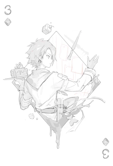 3年前の絵を描き直す……(下書き) 