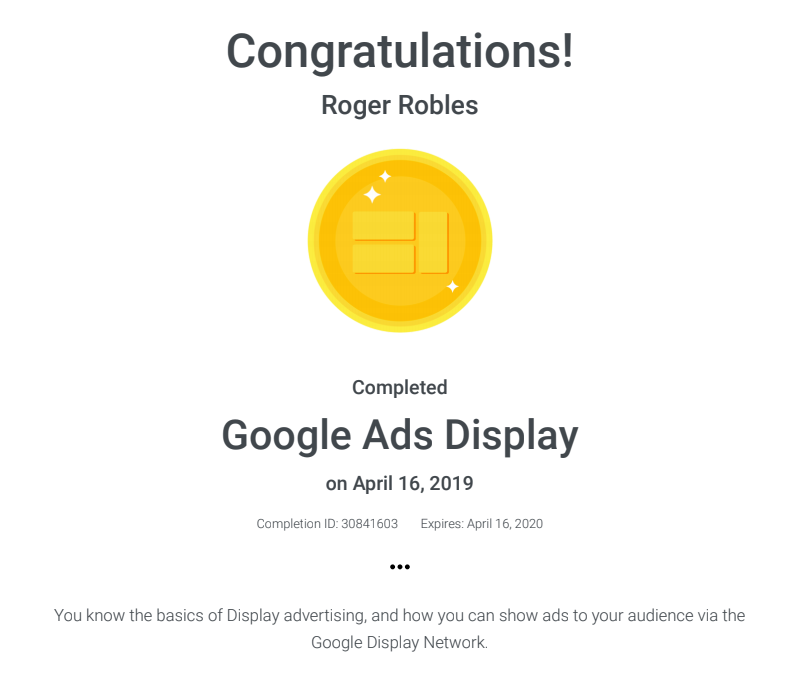 Roger_RoblesJr's tweet photo. Woohoo, I am up to 11 #Google #Certifications and counting.#NeverStopLearning #Knowledgeispower #GoogleAcademy # https://t.co/wYZGa2QJzA
