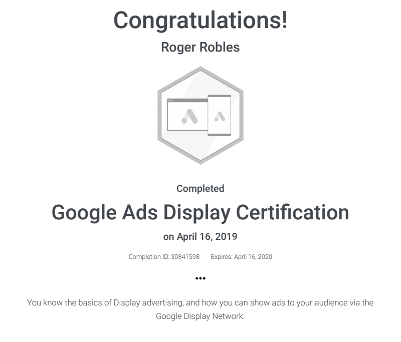 Roger_RoblesJr's tweet photo. Woohoo, I am up to 11 #Google #Certifications and counting.#NeverStopLearning #Knowledgeispower #GoogleAcademy # https://t.co/wYZGa2QJzA