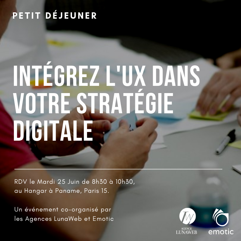 On vous donne rdv le 25 juin au <a href="/hangar_a_paname/">Hangar à Paname</a> pour un petit déj' 🥐☕️ autour de l'#UX avec la #teamemotic et nos amis de <a href="/agencelunaweb/">Agence LunaWeb</a> ! De 8h30 à 10h30, découvrez comment intégrer l'#experience #utilisateur à votre stratégie digitale : docs.google.com/forms/d/e/1FAI…