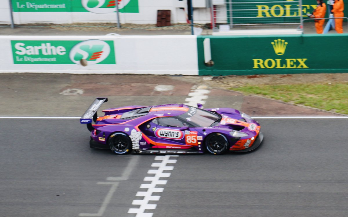 WynnsRacing's tweet photo. And our first #Lemans24 race is done! The #85 @keatingcarguy @wynnsracing GT3 team delivered a fantastic 1️⃣ finish after a dominating run! Congrats to everyone! Cheers! #80yearsofWynns #teamwork #purplepower #FordPerformance 🏎💜🏁🍾👏 https://t.co/Y6DNDCgeTe