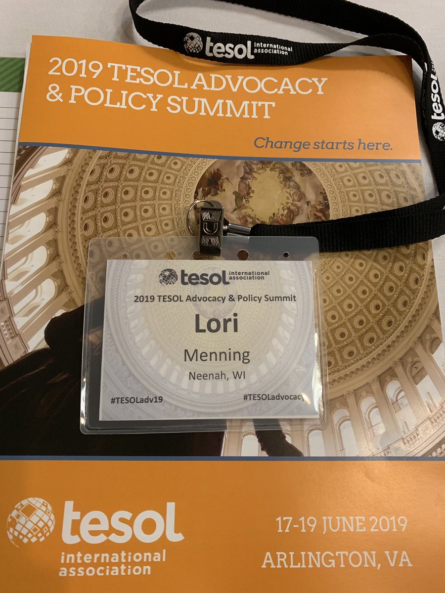 lorilynnmenning's tweet photo. Good Morning from Day 1 of the 2019 TESOL Advocacy and Policy Summit! Excited to represent WI &amp; gather with over 100 advocates from across the country! #TESOLAdv19 #TESOL #WITESOL https://t.co/KQiovmUG8x