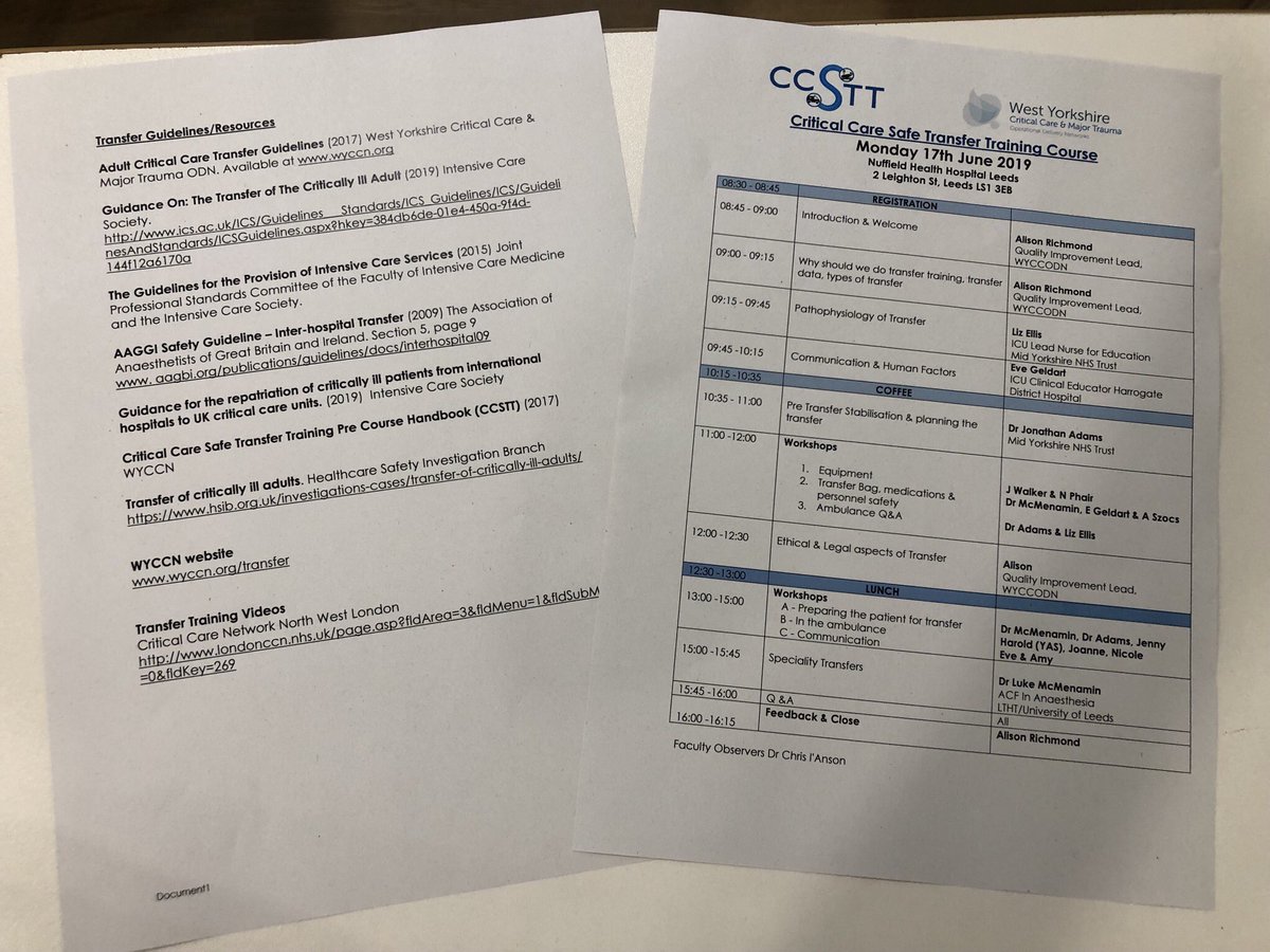 WYCCODN1's tweet image. Fantastic Critical Care Transfer Training. Thanks to faculty &amp;amp; great candidates. The rain held off for ambulance orientation too. #ccstt #pateintsafety #transfertraining