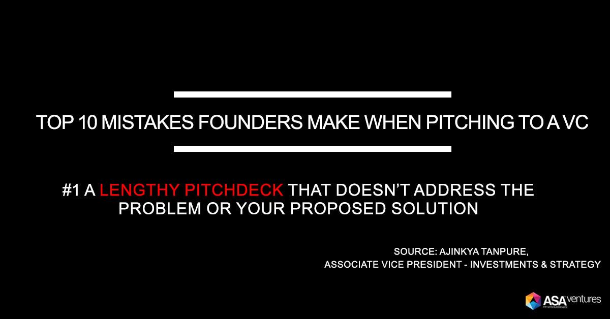 ASA_Ventures's tweet image. Keep your pitch deck to about 10 - 20 slides. Structure it so that it's clear and concise.
#5minutevc #top10mistakesfoundersmake #asaventures #vc #asa #learn #invest #venturecapital