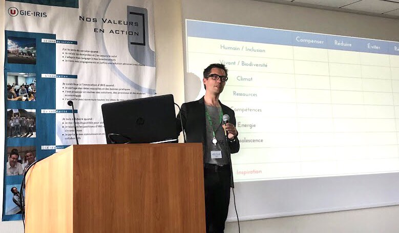 Conférence inspirante <a href="/U_GIE_IRIS/">U IRIS</a> avec Walter Bouvais, entrepreneur, @Dobelioubi sur l’équilibre entre le green et la tech, et l’impact de nos actions et de nos consommations sur les ressources de la Terre #inspiration #greenIT