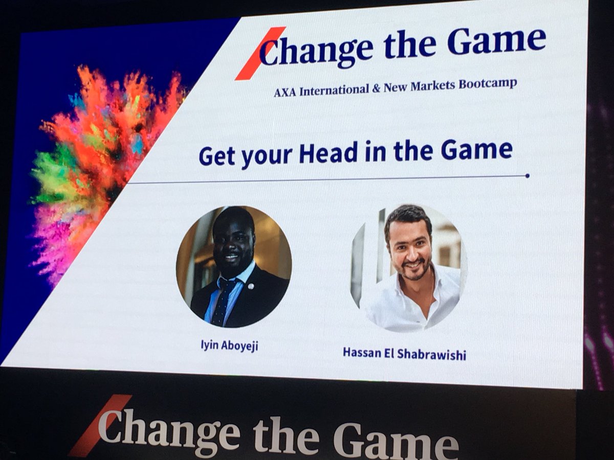 Get your head in the game! <a href="/AXA/">AXA</a> Africa CEO <a href="/HShabrawishi/">Hassan ElShabrawishi</a> in conversation with serial-entrepreneur Iyin Aboyeji from Nigeria! #AXAINM Bootcamp @istanbul #changethegame #knowyoucan