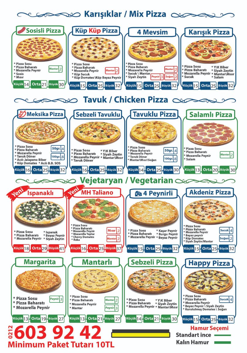 MHPIZZADONER's tweet photo. ☎️ 00902126039242
Çalışma saatleri 11:00 - 1:30 AM
MH Pizza &amp; Döner
%100 yerli marka, günlük taze hamur.

Hürriyet Mahallesi, Ahmet Yesevi Cd. 16B, 34192 Bahçelievler/İstanbul, Turkey https://t.co/a9f4J4vCgx