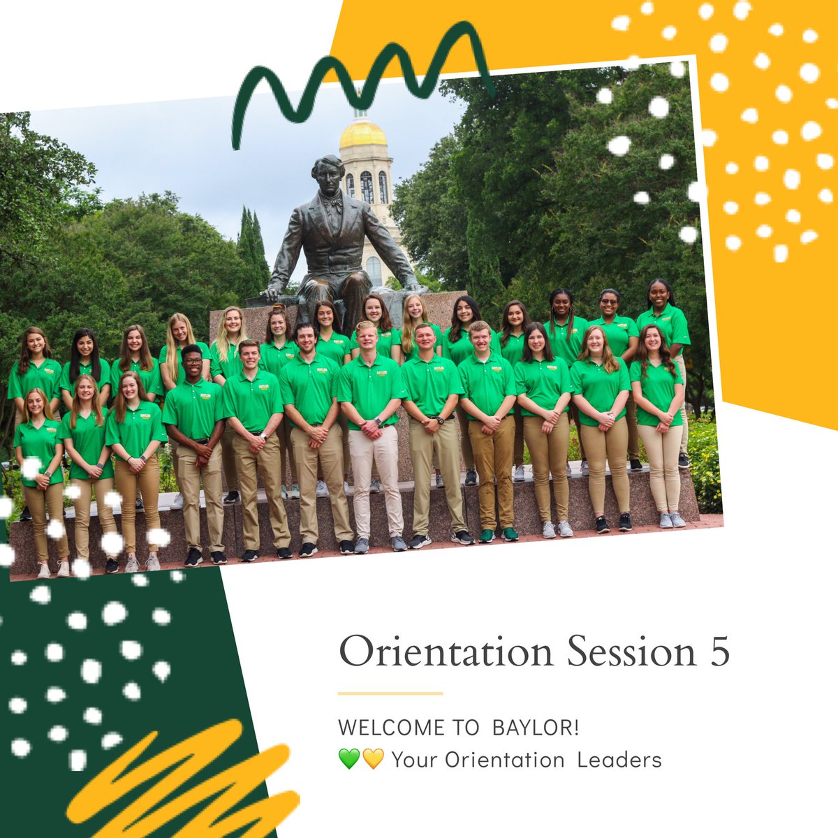 BaylorNSP's tweet photo. Welcome to Baylor Session 5!!! We are so glad you are here!
••••••••••••••••••••••••••
••••••••••••••••••••••••••
#BU23 #BUOrientation #Baylor #Sicem https://t.co/kJrZsAhK86