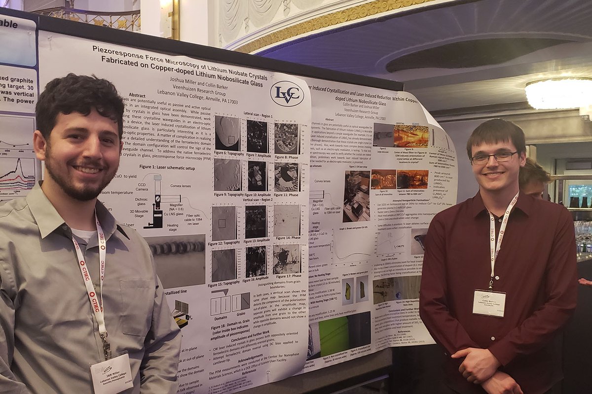 LVC's tweet image. Collin Barker and Joshua Miller presented results of their research  w/ Dr. Veenhuizen at the 25th International Congress on Glass in Boston #GoLVC #lvcsummer @LVCPhysics #ICG2019