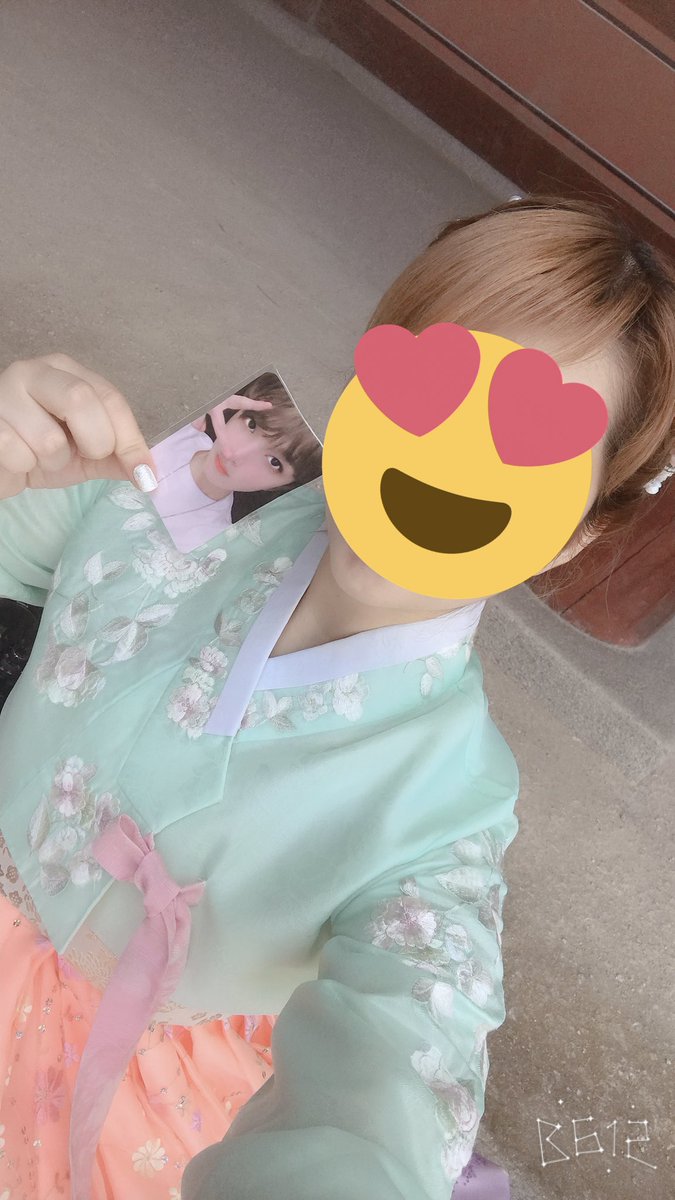 おみお 自己満で Nctカラーの黄緑とヘチャンの イメージ オレンジ を組み合わせたチマチョゴリ 笑 想像以上にかわいい色味でワクワクした