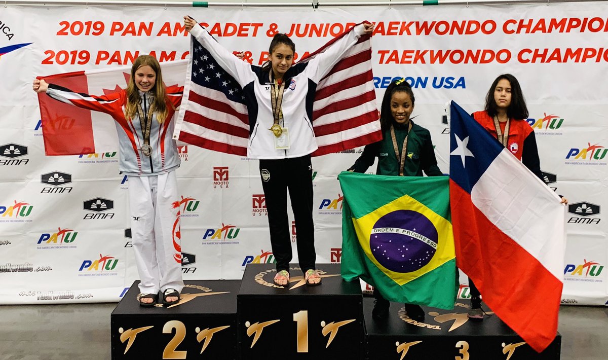 MayaMataTKD's tweet photo. Fought for my Gold Medal 🥇 at the Pan Am Championships in Portland Oregon. #TeamUSA #TeamTexas #TeamNTA #TexasStrong #GirlPower https://t.co/H1BtvDEWse