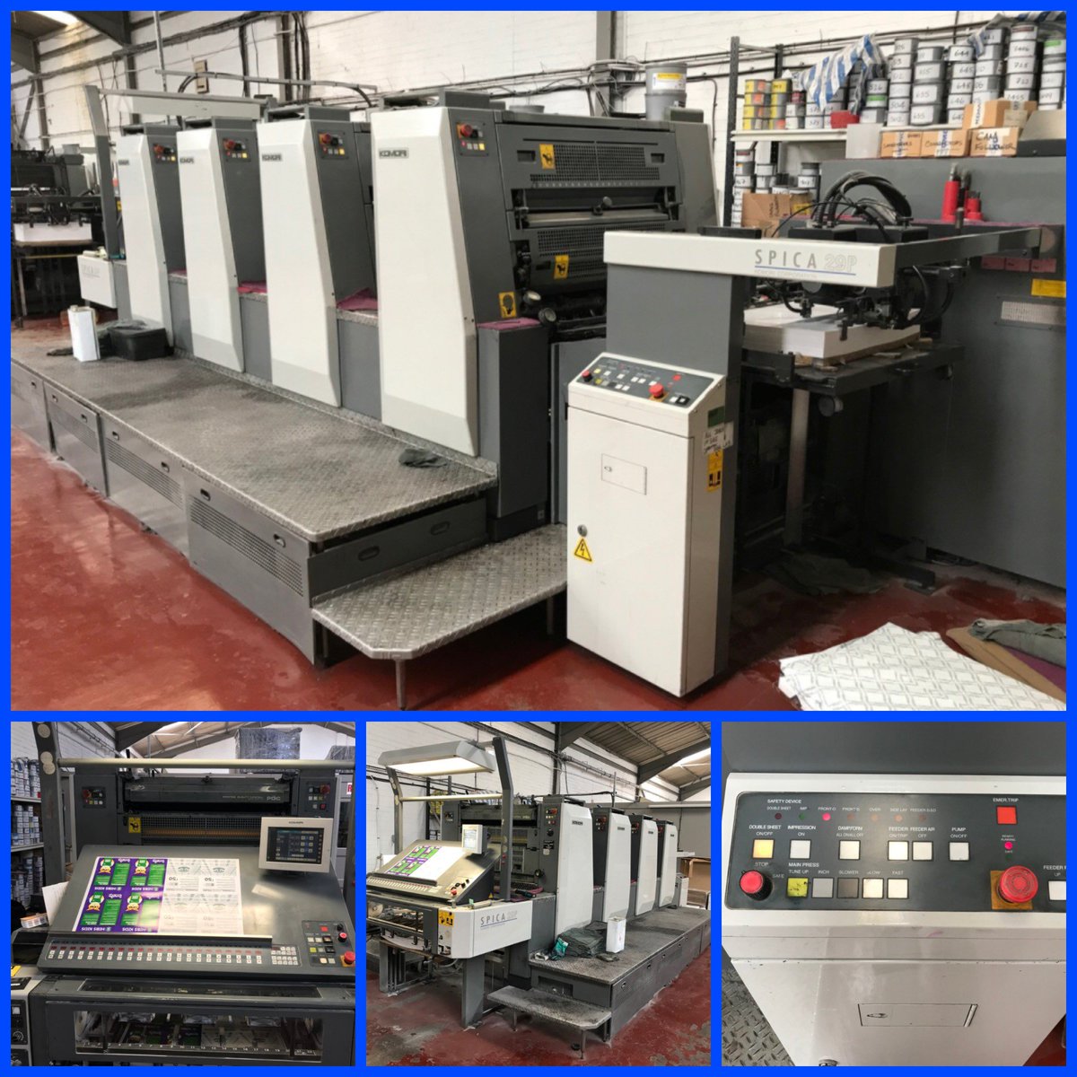 RemgoldLimited's tweet photo. 2004 KOMORI SPICA 429P FOUR COLOUR
Size 52x74 cm, Ref. 23786
Perfecting (4+0:2+2)

sales@speedmalt.co.uk
Subject to remaining unsold.
#komori #printingpress #printingindustry #printing #print #machine #teamremgold #sheetfedoffset #usedprintingmachine #usedprintingmachinesupplier https://t.co/mj6IYO9mtC