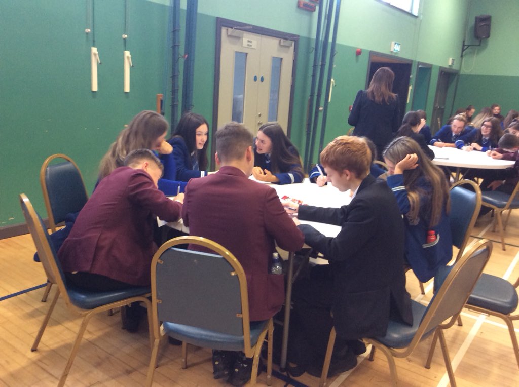 AGS_English's tweet photo. @AGS_English @assumptionlive Year 10 Pupils from our partnership schools collaborating on their stories this morning during our Shared Education Creative Writing Workshop led by acclaimed author Bernie McGill https://t.co/Xk0TWVcQS7
