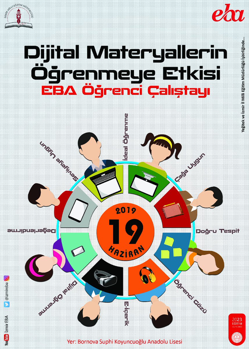 izmireba's tweet photo. Öğrencilerimiz e-içeriklerde hangi kriterleri önemsiyorlar? Öğrenci gözüyle dijital uygulamalar konusunu, @izmir_ilmem ve YEĞİTEK işbirliğiyle "Dijital Materyallerin Öğrenmeye Etkisi-EBA Öğrenci Çalıştayı"nda ele alıyoruz
@tcmeb @ziyaselcuk @yahsiomer @egitimbilisim @MEHMETRUSEN https://t.co/EZzNqsiqbR