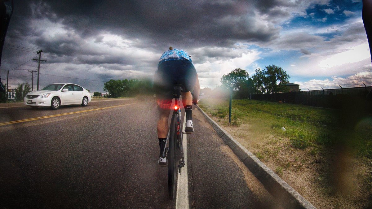 MrKatieCompton's tweet image. It's thunderstorm season here in Colorado. One of the reasons why I love using  the @Bontrager Flare R light on every ride #safetyfirstthenteamwork We see a noticeable change in driver behavior when we use these lights.