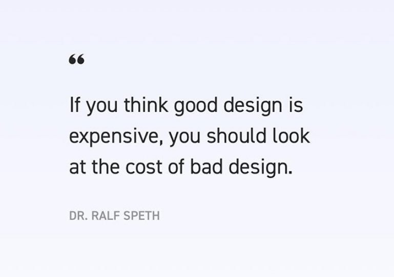 CarlosBeneyto's tweet photo. Otra verdad como un templo. 

"Si piensas que un buen diseño es caro... Deberías mirar el coste de un mal diseño"

#product #ui #UX #productdesign https://t.co/5SzLHC4IpF