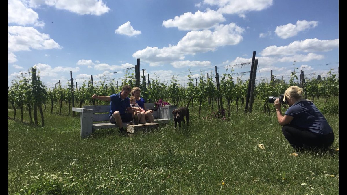 Wat een heerlijke dag!! De zon schijnt, de ranken mooi groen, prachtige schapenwolkjes boven de wijngaard en de bloemen komen ook al op! #wijngaardevents #fotoshoot