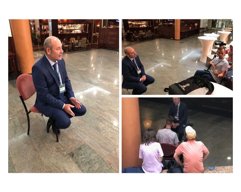 JCALimited's tweet photo. Jon our MD, visited Moscow last week for the AGM of the European Arboricultural Council.  Jon is the president of the EAC and here he is being interviewed by Russian TV on the subject of how Moscow compares with other European countries in regards to managing their trees! https://t.co/vQVovIWqb7