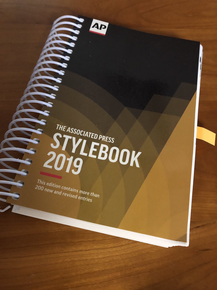 julielilliston's tweet photo. Excited to receive my new @APStylebook in the mail. I have the digital version but prefer the print edition for reference. Already have my first flag. #prgeek https://t.co/DI1eIr0YR2