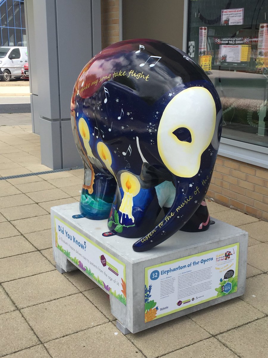 Fab to see all the elmers in position in Ipswich today for the @stElizabethHospice Elmer’s Big Parade @elmersuffolk19 welcome to our fab <a href="/birkettsllp/">Birketts LLP</a> @Elephantomopera lovely seeing you in your new home #tonsoffunforeverone