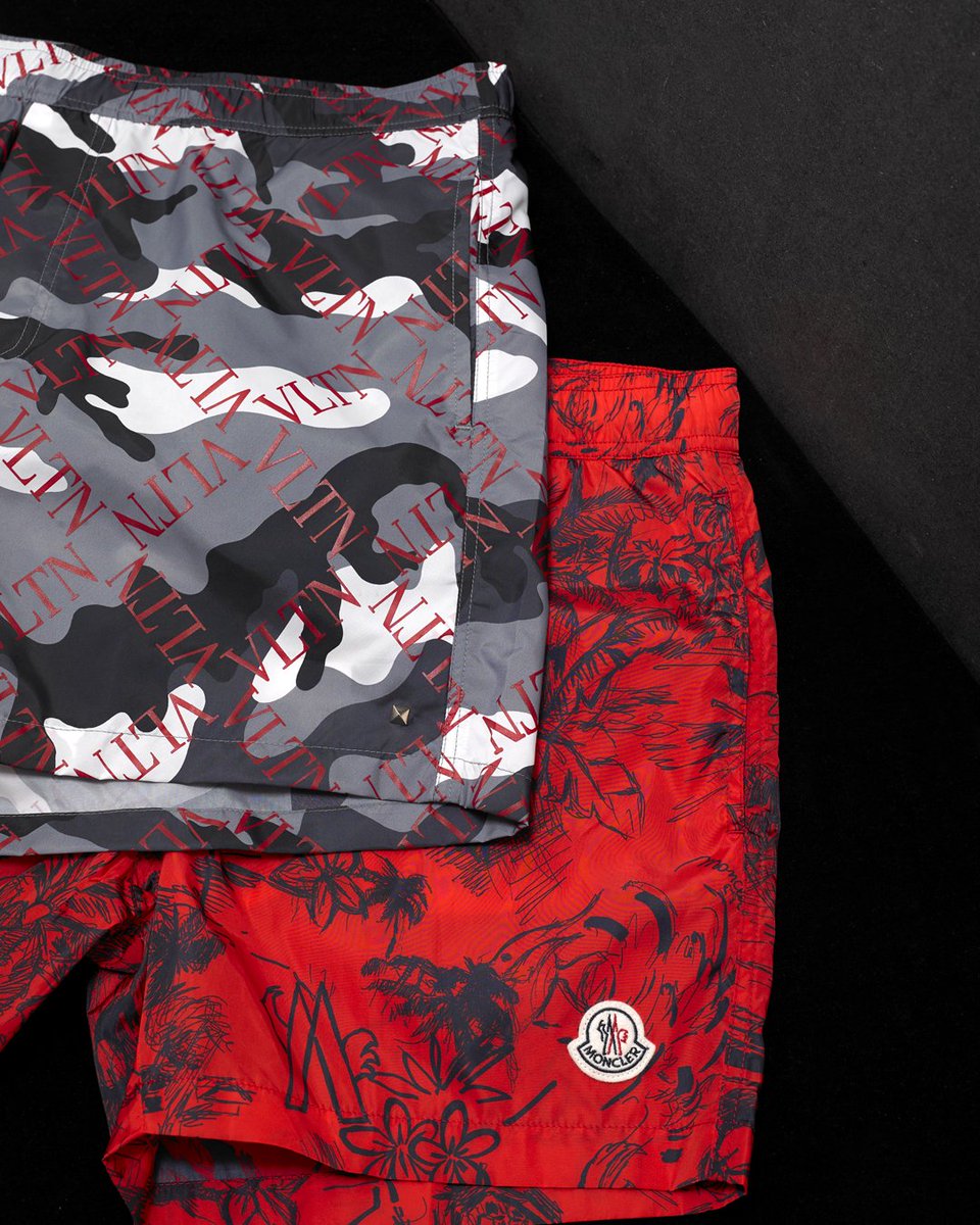 moncler camo swim shorts