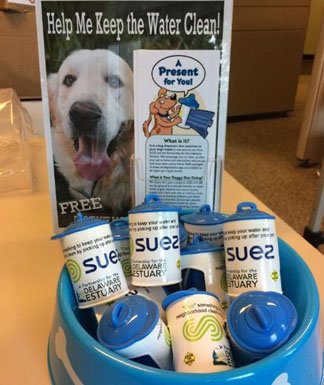 VeoliaWaterDE's tweet photo. SUEZ  supports the County's Clean Streams program and is making this picture entry in the current photo contest.  SUEZ funded dog waste clean up bag dispensers and gave them away for free to local dog owners. Any prizes will be donated to charity. #cleanstreamchampion @nccde https://t.co/Jmsu3vwCDT