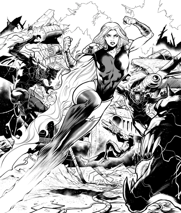 From Justice League Odyssey#10, now on sale. My inks over Dani Sampere's pencils. 