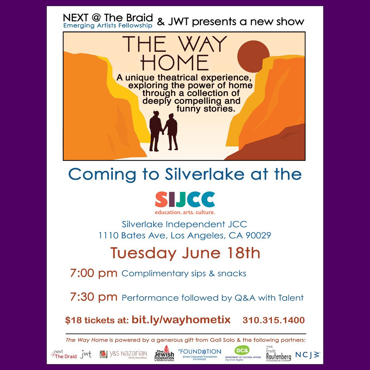 One last show 2 go! Come on out #Silverlake for closing night of #TheWayHome tomorrow night - a beautiful outdoor performance at the #SIJCC awaits you!! TICKETS at bit.ly/wayhometix
- @eastsidejews
#lathtr #eastla #storytelling #closingnight #twothumbsup #latheater #onstage