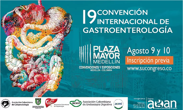🔴19 Convención Internacional Gastroenterología
►Fecha: Agosto 9 y 10 de 2019
►Lugar: Plaza Mayor-Medellín-Colombia  |Convenciones y Exposiciones
👉Informes: sucongreso.co
Inscripciones Abiertas: bit.ly/2WXtJfa
#hígadosano #cuidatuhígado #Gastroenterología