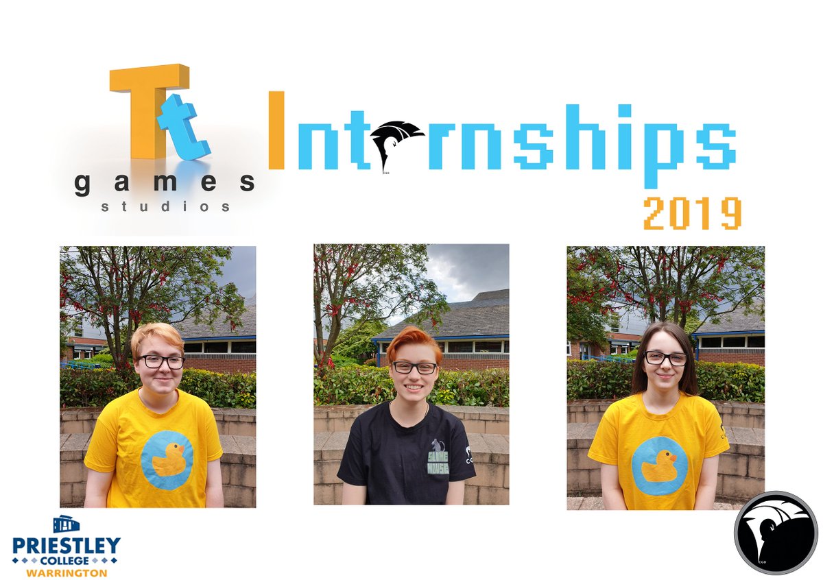 CGDMattWilson's tweet image. Today I am proud to share with you all our first @TTGames Interns. This is the beginning of something very special. Congratulations to Sam, Mitch and Courtney. TT are very lucky to have you and everyone at @priestleysfc are very proud. #level3notdegree #aheadofthegame