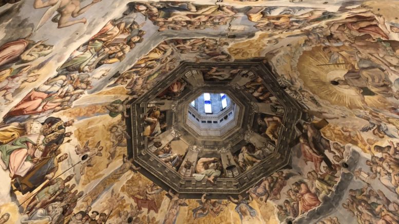 ItalyMBD's tweet image. #Florence #Duomo ceiling, Cathedral of Saint Mary of the Flower, wonderful painting completed by Federico Zuccari in 1579. It remains the largest brick dome ever constructed. #Italy #Tuscany #art #history