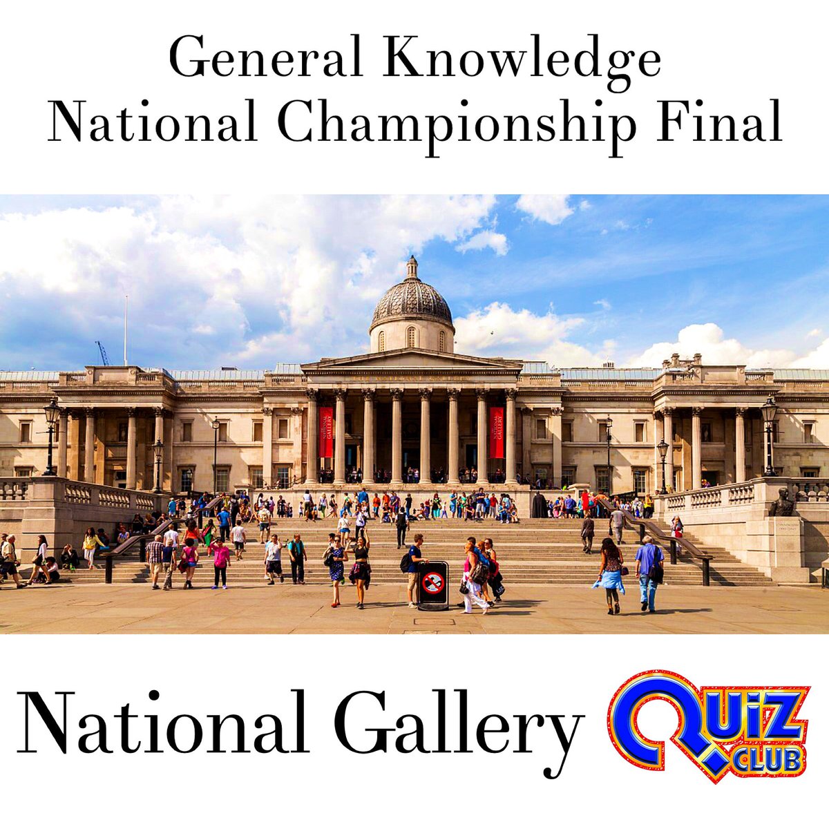 The General Knowledge final for the 2018/2019 season will be held at the National Gallery on Thursday 27th June 2019.